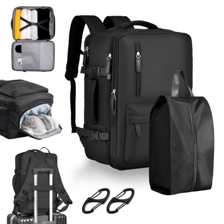 Sac à Dos de Voyage 39L avec Compartiment pour Ordinateur et Sac à Chaussures