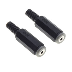 Connecteur audio stéréo 2,5 mm femelle avec serre-câble - 2 pièces