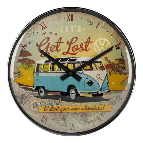 Horloge Murale Rétro Volkswagen Bulli - Let's Get Lost, Ø 31 cm