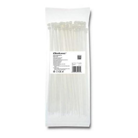 Serres-câbles Qoltec en Nylon UV Blanc - 100 unités de 4,8 x 250 mm