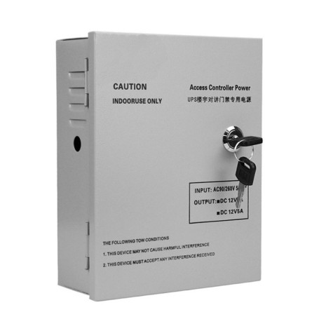 Alimentation de Contrôle d'Accès LIBO 12V 5A avec Batterie de Réserve