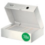 Lot de 20 boîtes d'archivage Leitz Infinity A4 en carton pliable - Blanc
