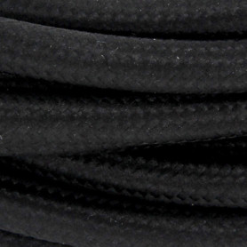 Câble Textile Noir avec Prise et Interrupteur - 2m CHACON