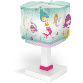 Lampe de Chevet Enfant Mermaids - Veilleuse Turquoise avec Ampoule LED