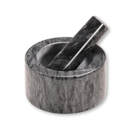 Mortier en Marbre KESPER - Ø 13 cm, Gris Foncé pour Épices et Pâtes