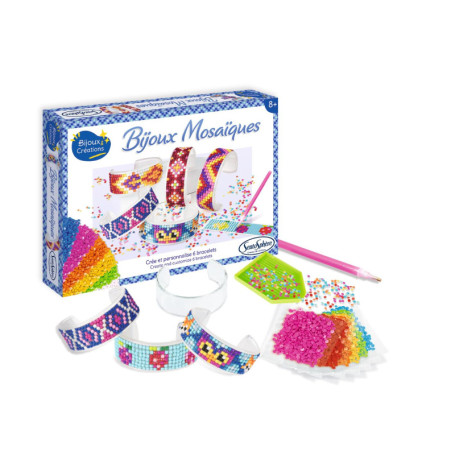 Coffret Créatif Sentosphère - 6 Bracelets en Mosaïque pour Enfants dès 8 Ans