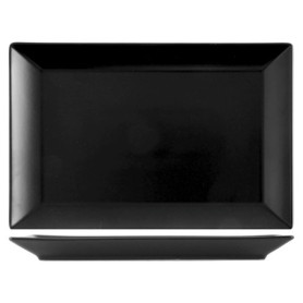 Set de 6 Assiettes Rectangulaires Osaka en Pierre Noir - 30x20 cm