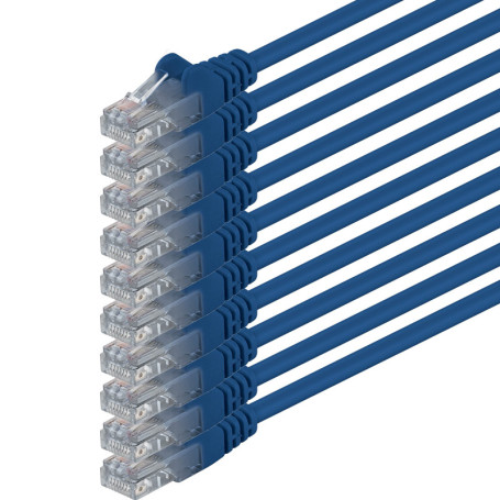 Câble Réseau Ethernet Cat6 10m - RJ45 Bleu pour Connexion Rapide