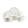 Service d'assiettes Sita pour 6 personnes en porcelaine blanche avec bord doré