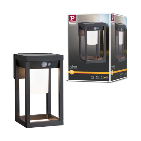 Applique Murale Solaire Marisol LED Noir avec Détecteur de Mouvement