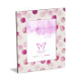 Cadre Photo de Table Mareli en Tissu Blanc à Pois Fuchsia - 13x18 cm