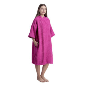 Poncho de Surf à Capuche en Coton pour Adultes - Peignoir de Bain Rose