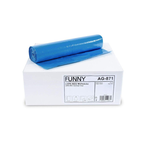 Sacs Poubelle Très Résistants 120L - 250 Pièces - Bleu