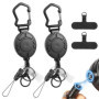 Set de 2 Porte-Badges Rétractables Magnétiques avec Cordon Détachable