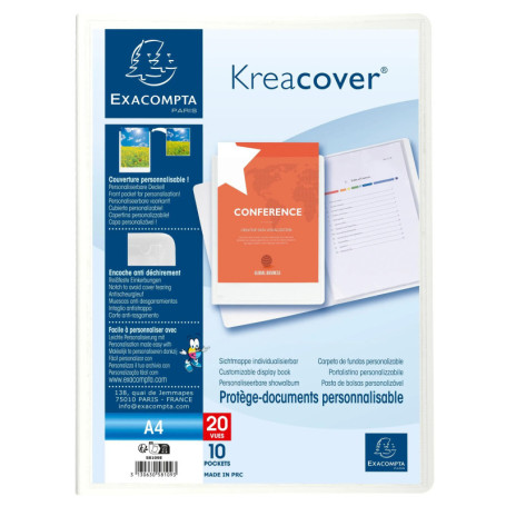 Exacompta Protège-documents Kreacover Chromaline - 20 pochettes A4