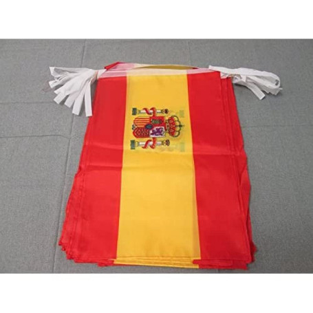 Guirlande Drapeau Espagne 12m avec 20 Fanions en Polyester