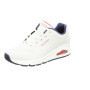 Baskets Femme Skechers Uno Stand Air - Blanc et Navy avec Détails Rouges