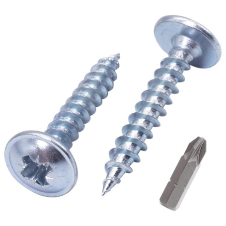 Lot de 50 vis à bois zinguées 6,0 x 35 mm - Tête bombée auto-taraudeuse