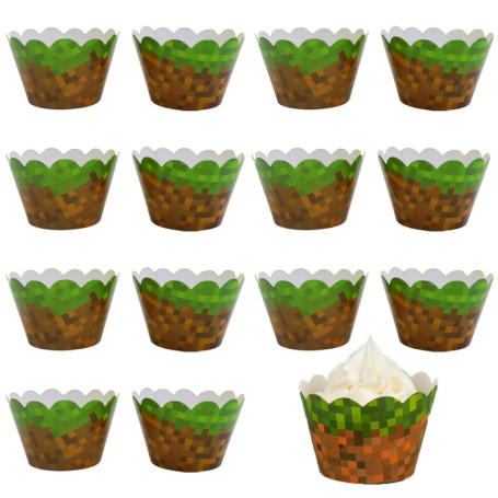 Caissettes à Cupcake Wuzdy - 24 Pièces Décoratives en Carton Vert