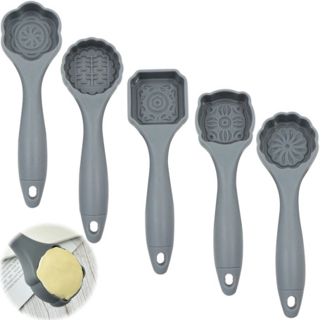 Ensemble de 5 Moules à Gâteau de Lune - Outils de Pâtisserie Traditionnels Chinois