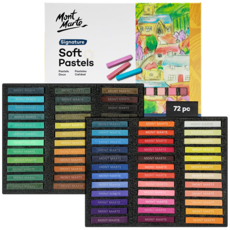 Kit de 72 Pastels Secs Mont Marte - Couleurs Vives pour Peinture Créative