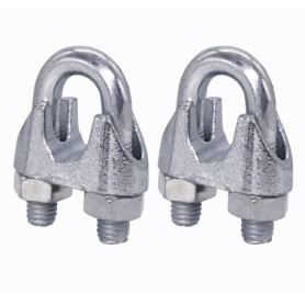 Lot de 2 Serre-Câbles M10 en Acier pour Câbles de Ø 14 mm