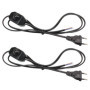 Lot de 2 Câbles de Lampe avec Variateur Rotatif - 1,8 m Noir