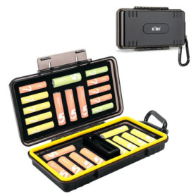 Boîte de Rangement Étanche pour Piles Rechargeables JJC avec Testeur