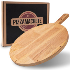 Planche à Pizza en Bois d'Hévéa - 30,5 cm - Accessoire de Cuisine Pratique