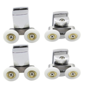 Lot de 2 Rouleaux de Porte de Douche en Alliage de Zinc - 23 mm