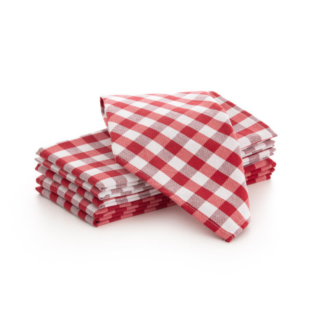 Lot de 6 serviettes en tissu Vichy rouge 45x45 cm - GAMUSI
