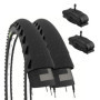 Pack de 2 Pneus Demi Slick 26 x 1,95 avec Chambres à Air - Idéal pour VTT et Vélo de Ville