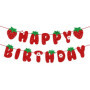 Banderole Joyeux Anniversaire Fraise - Décoration de Fête Colorée
