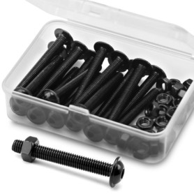 Kit de 20 Vis et Boulons M5 en Acier Inoxydable Noir