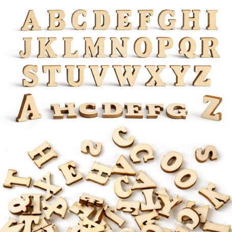 208 Lettres en Bois Multicolores pour Apprentissage