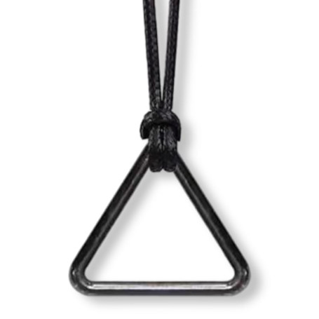 Collier Triangle Noir Minimaliste en Métal - Pendentif Géométrique Unisexe