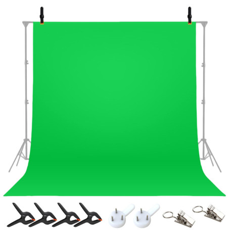 Écran Vert Pliable 2x3m avec 4 Pinces pour Studio Photo et Streaming