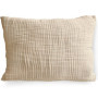 Housse de coussin en mousseline bio PinkZebra - Douce et hypoallergénique - Beige clair 40x60 cm