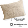Housse de coussin en mousseline bio PinkZebra - Douce et hypoallergénique - Beige clair 40x60 cm