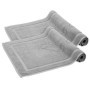 Lot de 2 Tapis de Bain en Coton Absorbant - Gris Argenté 50x80 cm