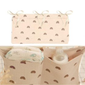 Sac de Rangement Suspendu pour Lit Bébé - 2 Compartiments Pratiques