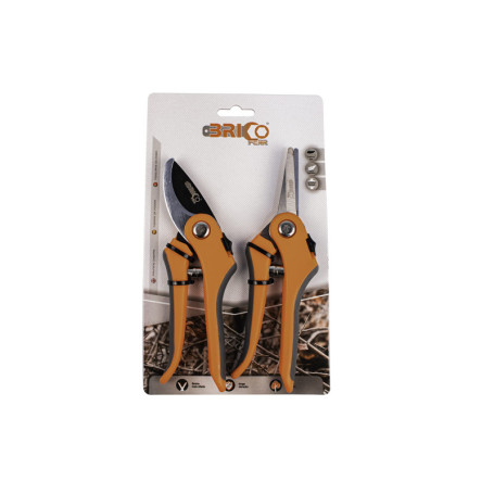 Lot de 2 ciseaux de jardin en acier inoxydable - 20 cm