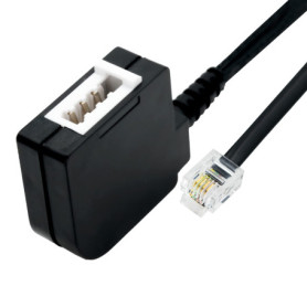 Adaptateur TAE vers RJ11/RJ14 BIGtec - Câble Téléphone 0,2 m Noir