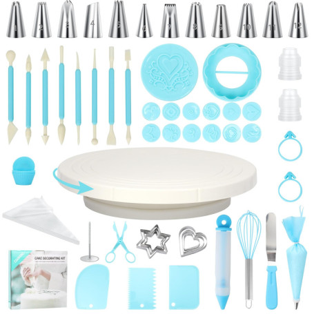 Cozary Kit de Pâtisserie Complet 110 Pièces avec Plateau Tournant et Douilles