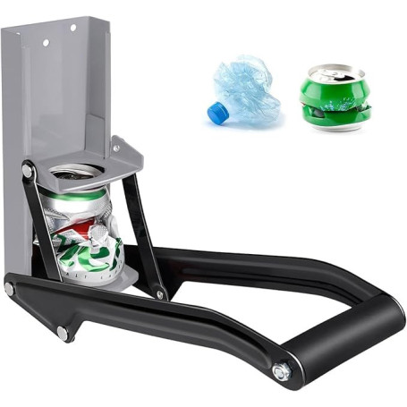 Broyeur de Canettes NIWWIN 2 en 1 avec Ouvre-Bouteille - Outil de Recyclage Pratique