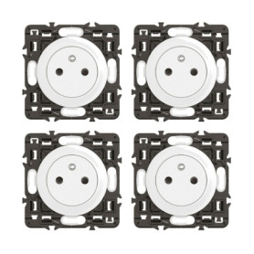 Prise Électrique Murale Céliane Legrand - Lot de 4 - Blanc avec Socle Rétractable