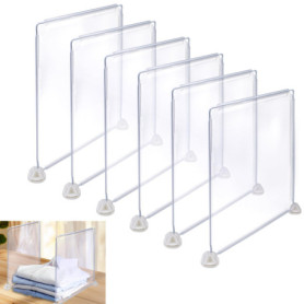 Lot de 6 séparateurs d'étagère transparents pour un rangement optimal