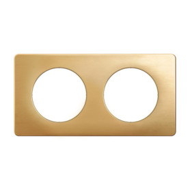 Plaque de Finition Céliane Legrand en Laiton Satiné - 2 Postes