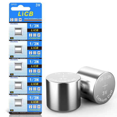 Lot de 5 Piles Bouton Lithium CR1/3N 3V - LiCB