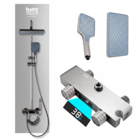 Colonne de Douche Thermostatique Numérique INEX Europa - Noir Gris Titane